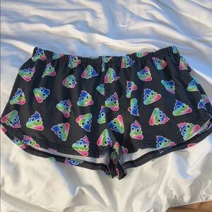 Playful Poop Emoji Women's Pajama Shorts